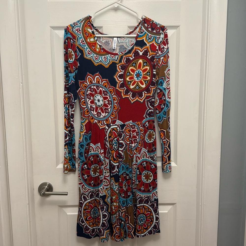 Patterned Longsleeve Dress
